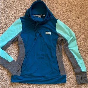 VS PINK Ultimate long sleeve cowl neck shirt teal